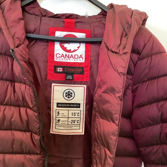 Canada Weather Gear cranberry satin puffer L NWT - Picture 5 of 5